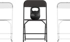 Flash Furniture Hercules Series Big & Tall Stackable Plastic Folding Chairs, Extra Wide Commercial Event Seats, Set of 4, Black by FlashFurniture
