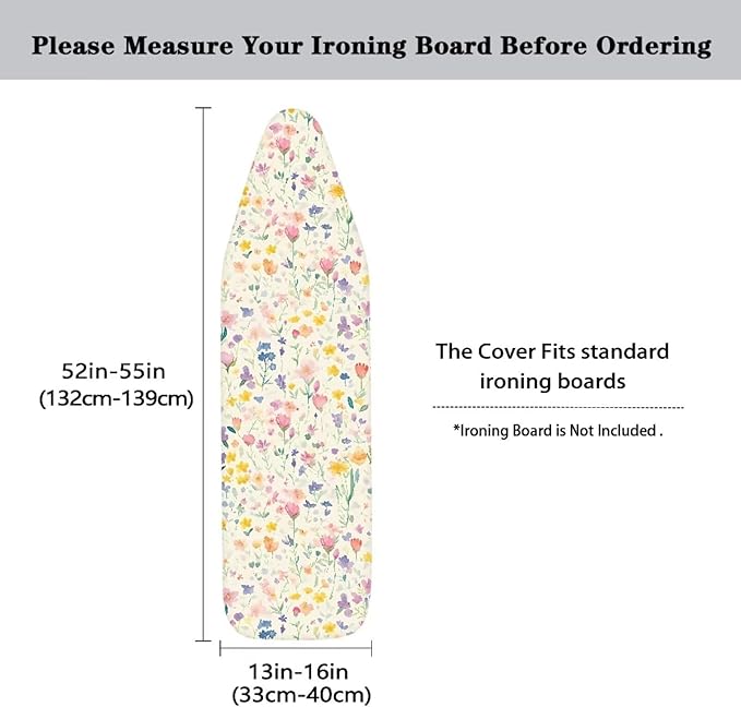 Ditsy Floral Ironing Board Cover 15 x 54 Inch, Colorful Flower Standard Ironing - Image 5