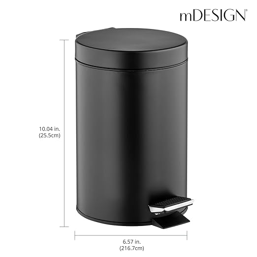 mDesign Pedal Bin — Metal Waste Bin - Image 3