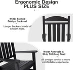 Devoko HDPE Rocking Chair Plastic Outdoor Indoor Patio Rocker Chair High Back All Weather Rocker for Patio Backyard Porch Garden (Black) - Image 5