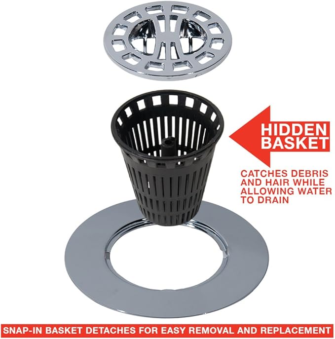 Danco 10529P Chrome Shower Drain Hair Catcher - Image 4