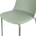 2xhome Modern Stackable Armless Dining Chair | Plastic Shell Seat with Metal Legs | Indoor or Outdoor Use | Home Kitchen Patio (1, Green, No Padding) - Image 8