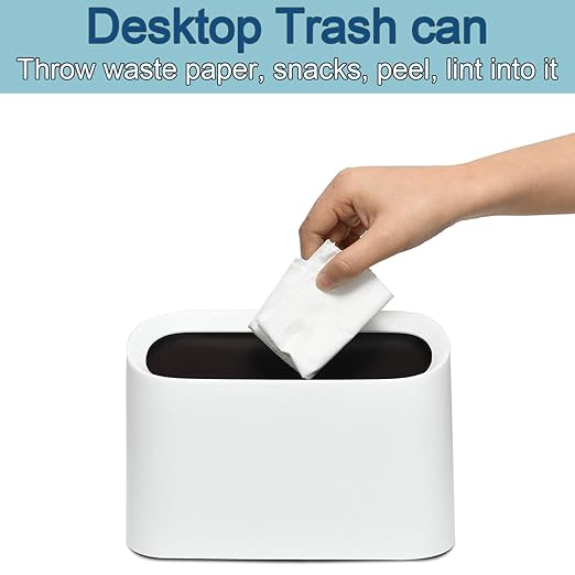 SUBEKYU 0.4 Gal Mini Countertop Trash Can, Small Desktop Garbage Can - Image 2