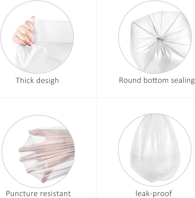440 Counts Strong Trash Bags Garbage Bags by Teivio, Bathroom Trash Can Bin - Image 3