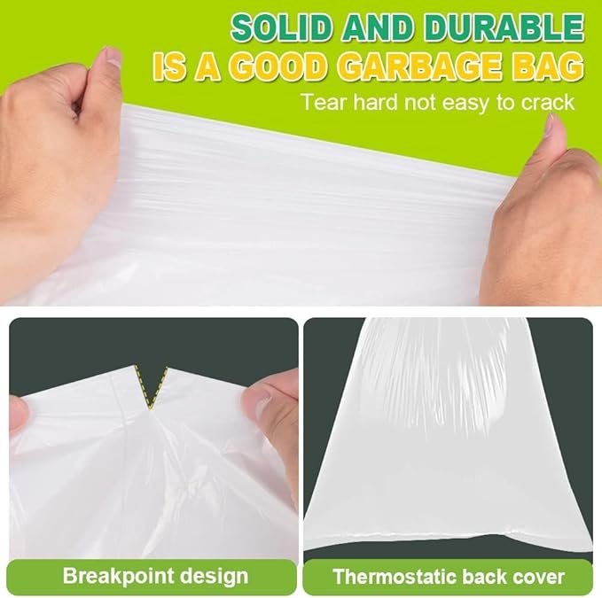 SWIHELP Medium Garbage Bags 8 Gallon /30 Liter Trash Bags Wastebasket Bin - Image 5