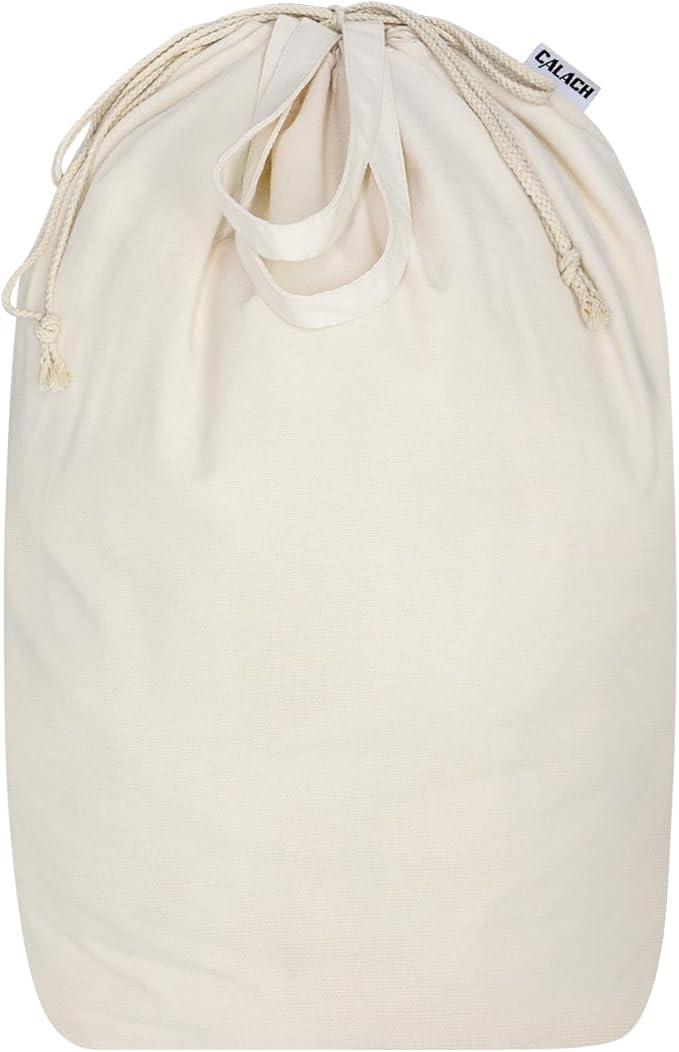 Canvas Laundry Bags with Handles & Square Base 13.8"Lx13.8"Wx27.6"H, Large by CALACH