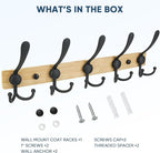 TICONN Wall Mounted Coat Rack, Five Heavy Duty Tri Hooks All Metal Construction - Image 5