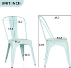 FDW | Set of 4 Metal Dining Chairs | Blue | Stackable Tolix Side Chairs with Backrest | Scratch-Resistant | Non-Slip Feet | Indoor/Outdoor Use | 330 lbs Capacity | Ideal for Kitchen & Restaurant - Image 3