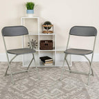 Flash Furniture Hercules Series Plastic Folding Chairs for Parties and Weddings, Stackable Commercial Event Seats, Set of 10, Gray - Image 2