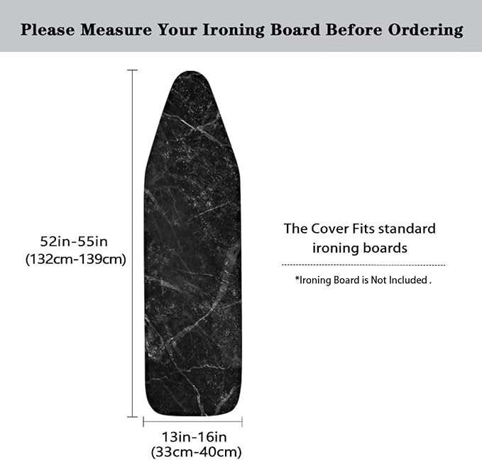 Black Marble Pattern Ironing Board Cover 15x54 Inch Standard Ironing Board Cover - Image 5