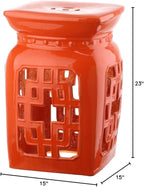 Safavieh Beijing Filigree Ceramic Decorative Garden Stool, Orange - Image 3