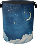 Starry Stars Moon Laundry Basket by Gearsly