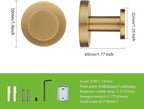 TUNNY 5 Pack Round Towel Hooks-Champagne Gold Modern Coat Hooks Shower Towel - Image 2