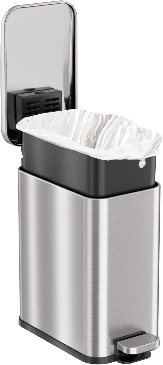 iTouchless 1.32 Gallon / 5 Liter Bathroom Trash Can - Image 4