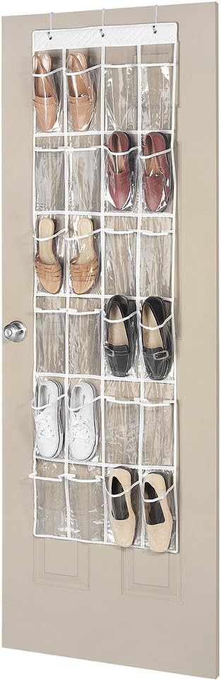 Whitmor 24 Pocket OTD Shoe Organizer Clear by Whitmor