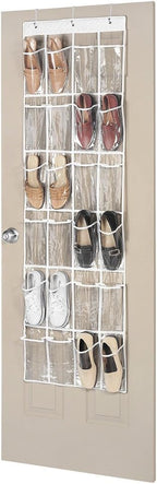 Whitmor 24 Pocket OTD Shoe Organizer Clear by Whitmor