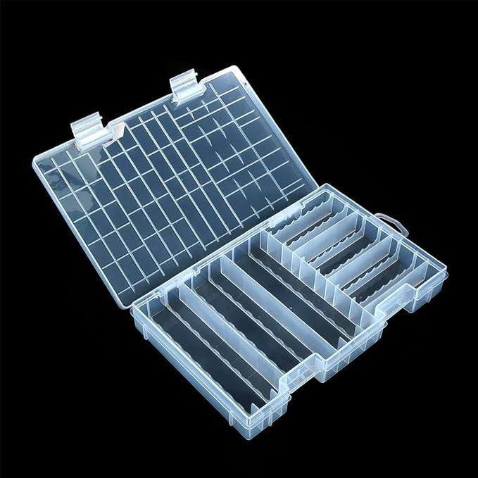 RUIAN Battery Storage Box for AA AAA Batteries, 100 Capacity Clear Plastic by RUIAN