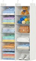 Space-Saving Hanging Closet Storage Organizer – Dual-Row Foldable Shelves by ALLTIDYUP
