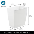 iDesign, Plastic Spa Rectangular Trash, Waste Basket Garbage Can - Image 4