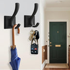Black Coat Hooks for Wall Hanging, Bath Robe Hook Heavy Duty Thick Towel Hooks - Image 4