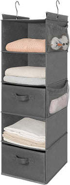 MAX Houser 5 Tier Shelf Hanging Closet Organizer, Cloth Hanging Shelf - Image 4