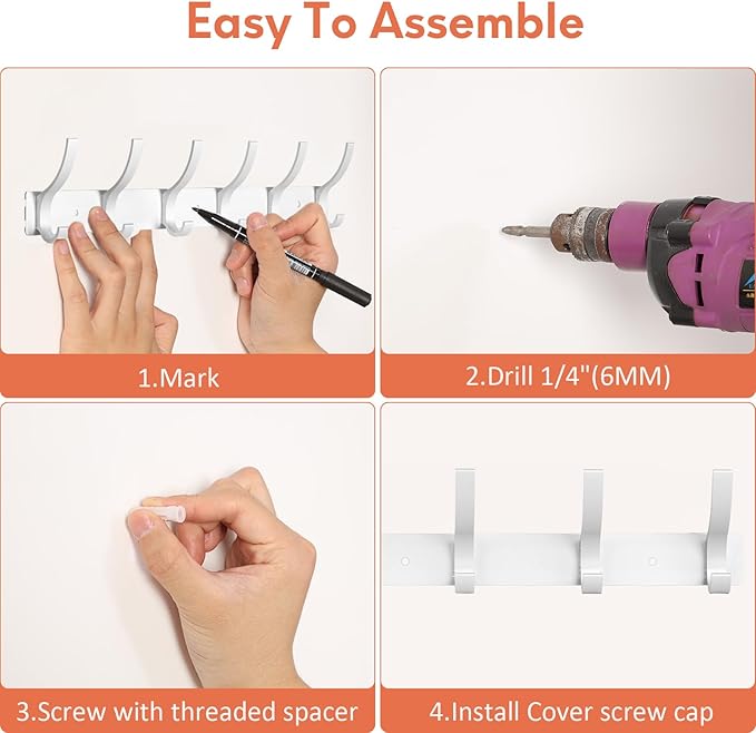Coat Rack Wall Mount, Coat Hook Wall Mount, Wall Hooks - Image 4