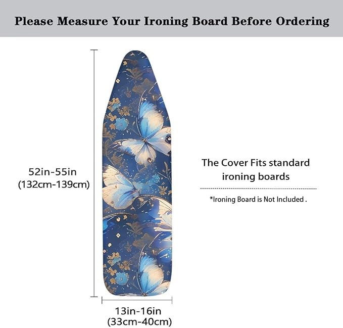 Blue Butterfly Homes Replacement Ironing Board Cover, Aesthetic Fly Butterflies - Image 5