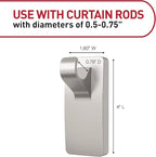 Command 10 lb Satin Nickel Curtain Rod Hooks, 2 Hangers and 4 Strips, No - Image 2