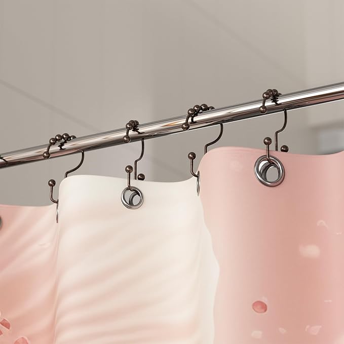 Titanker Shower Curtain Hooks Rings, Rust-Resistant Metal Double Glide Shower - Image 8