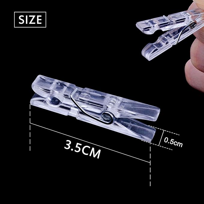 Jdesun 50 Pieces Photo Clips, Mini Plastic Picture Paper Clip Clothespins Peg - Image 6