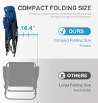 EVER ADVANCED Oversized Folding Rocking Camping Chair, Padded Portable Rocker Chair for Patio, Lawn and Outdoors, Heavy Duty Hard Armchair for Adults Supports 400lbs, Blue - Image 6