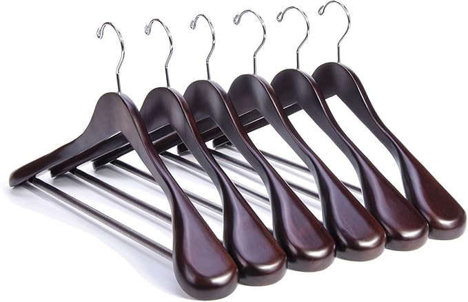 Nature Smile Luxury Mahogany Wooden Suit Hangers by NatureSmile