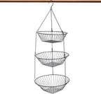 3-Tier Wire Fruit Hanging Basket 2 Packs, non-Punching Wall Hanging Storage - Image 9