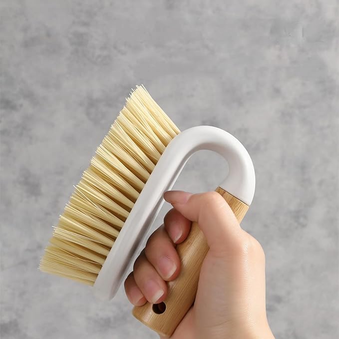 Wooden Handled Brush, Stiff Bristle Gravity Cleaning Brush - Image 3