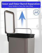 Bathroom Trash Can with Lid，5 Liter / 1.3 Gallon Small Trash Can with Removable - Image 6
