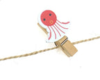 Bitray Mini Wooden Clothespins Cute Ocean Animals Wooden Clips Multi-Function - Image 5