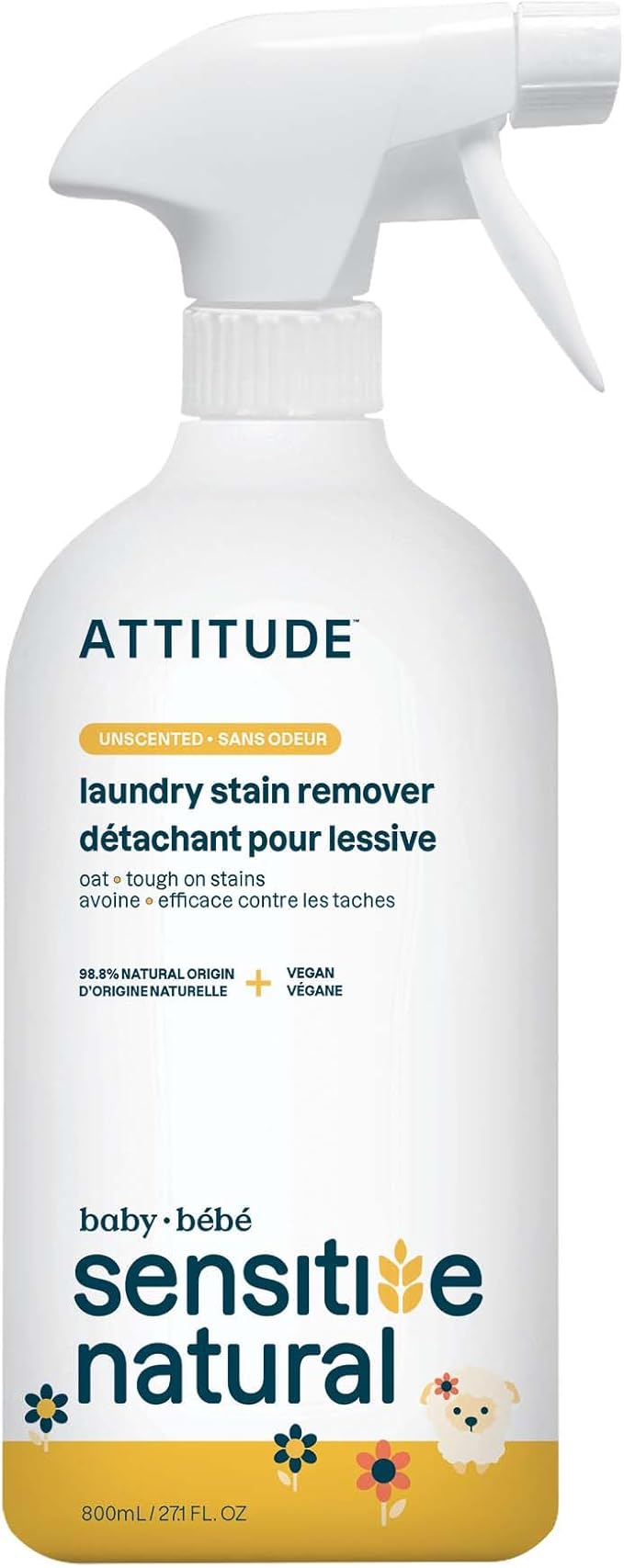 ATTITUDE Laundry Stain Remover for Baby Clothes, Plant- and Mineral-Based by ATTITUDE