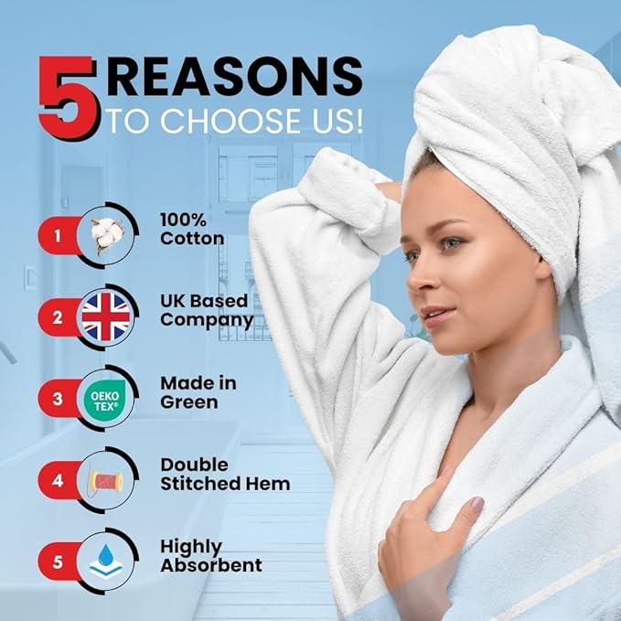 Infinitee Xclusives Luxury 100% Ring-Spun Cotton Bath Towels Set of 4 – Soft - Image 2