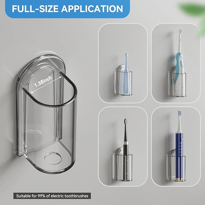 MOPMS Electric Toothbrush Holders Wall Mounted, Single Slot Toothbrush Holders - Image 6