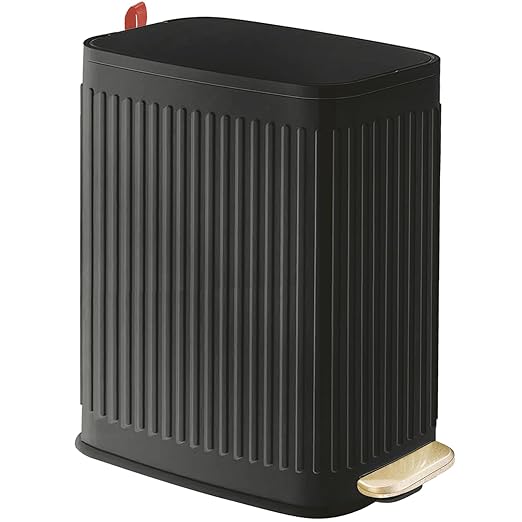 Small Bathroom Trash Can with Air Freshener Soft Close Lid, 6 Liter/ 1.6 Gallon by GloDeals