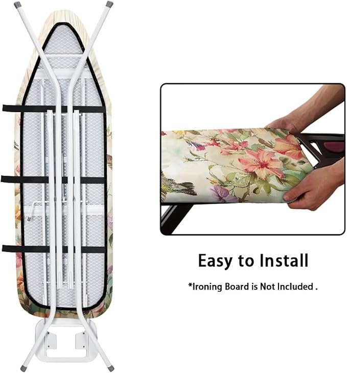 Hummingbird Print Ironing Board Cover and Pad Non Stick Scorch Iron Board Cover - Image 4