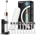 Electric Toothbrush, 10 Brush Heads & Travel Case, 000 VPM Electric Motor & USB by Kuicur