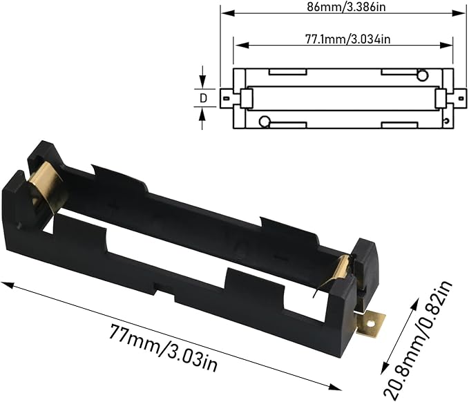 4PCS 18650 SMD Battery Clip Holder Box Case 18650 Battery Copper Contacts - Image 2