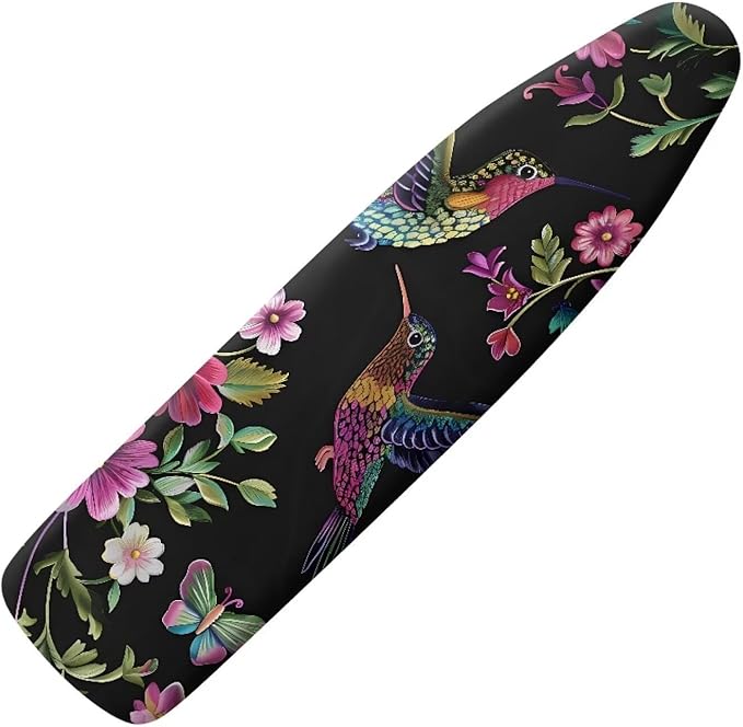 Retro Floral Hummingbird Ironing Board Cover 15x54 Inch Extra Thick Resistant by Hinthetall