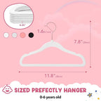 HOUSE DAY Velvet Baby Hangers for Closet, Kids Hangers Velvet 60 Pack, Non Slip - Image 8