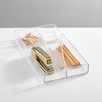 mDesign Plastic Stackable Office Divided Storage Drawer Organizer Tray - Image 2