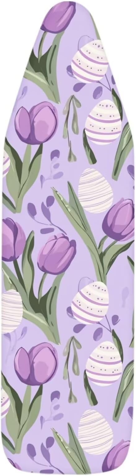 Purple Tulips Ironing Board Cover and Pad Elastic Edge Universal Washable - Image 7