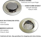 2PCS Bathtub Drain Strainers, Shower Drain Hair Catcher, Stainless Steel Drain - Image 3