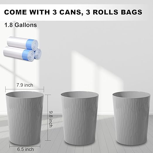 UUJOLY Small Trash Can Wastebasket Garbage Can Container Bins - Image 2