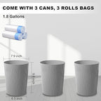 UUJOLY Small Trash Can Wastebasket Garbage Can Container Bins - Image 2